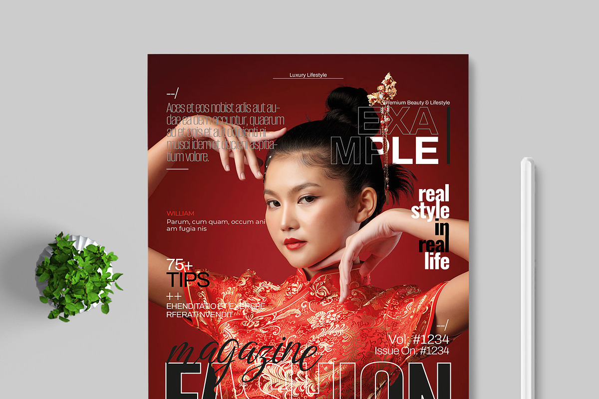 Fashion Magazine Cover Template, a Magazine Template by MightyDesign (Photo 2 of 8)
