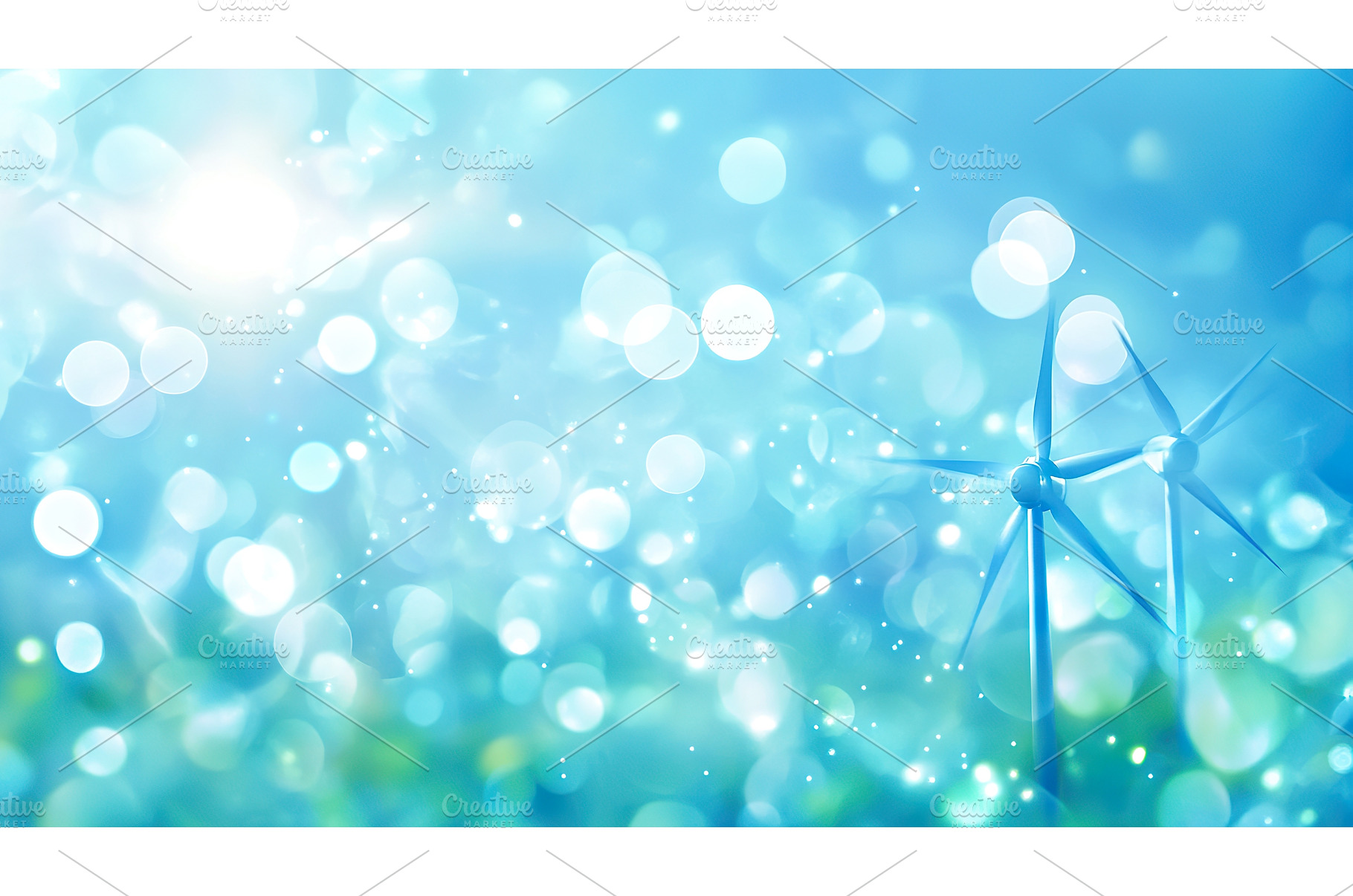 Wind turbine with bright bokeh, a Nature Photo by Lermont51