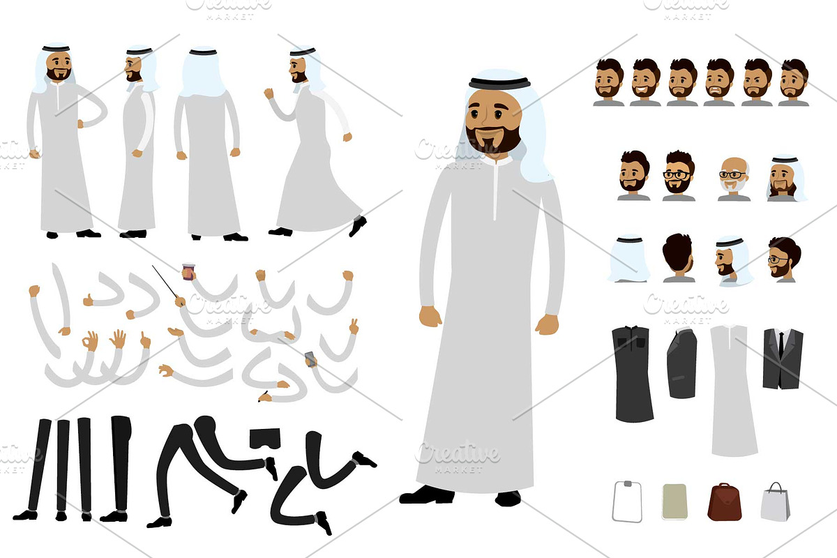 Arab human constructor, a Person Illustration by naum_studio