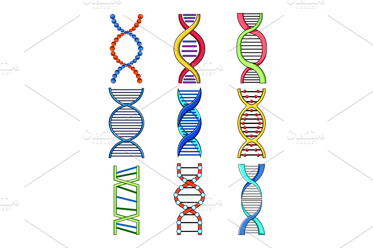 Dna helix structures genomics, an Illustration by pikepicture