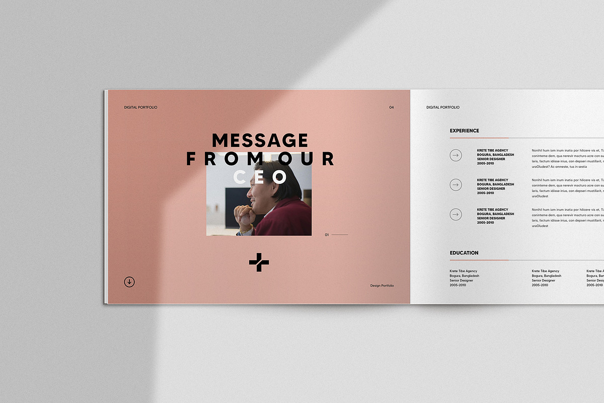 Minimal Portfolio Template, a Brochure Template by KreateTribe (Photo 2 of 9)