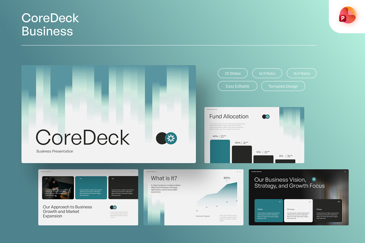 CoreDeck Business PPT Template, a Presentation Template by Premast (Photo 1 of 5)