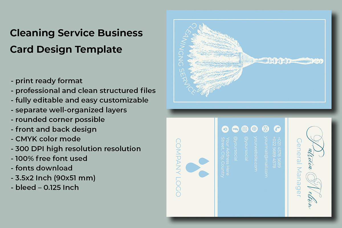 Cleaning Service Business Card, a Business Card Template by Kseniya-Omega (Photo 1 of 5)