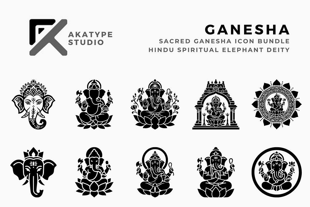 Ganesha Drawing Icon Vector, a Solid Icon by Akatype Studio (Photo 1 of 3)
