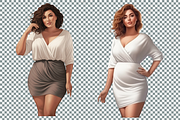Curvy Girl Clipart Bundle, a Person Illustration by Mash Mash Stickers (Thumbnail 8 of 9)