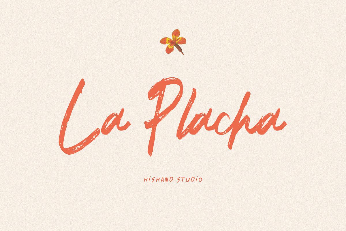 La Placha Aesthetic Brush Font, a Script Font by Hishand Studio (Photo 1 of 8)