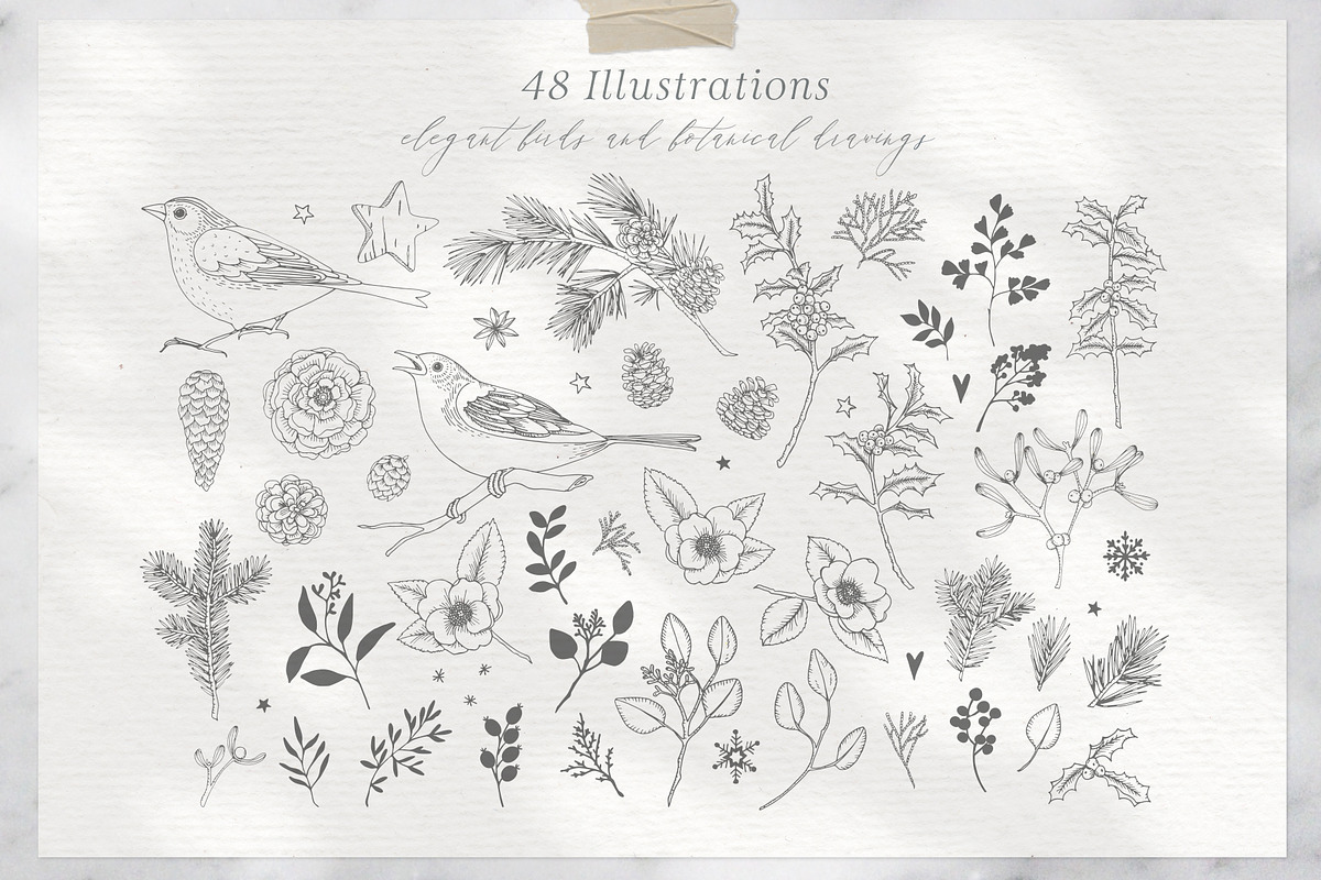 Elegant Christmas collection, an Animal Illustration by Tabita's shop (Photo 9 of 12)