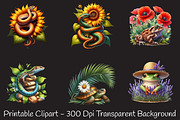 Botanical Summer Amphibians & PNG, a Seasonal Illustration by RobertsArt (Thumbnail 3 of 7)