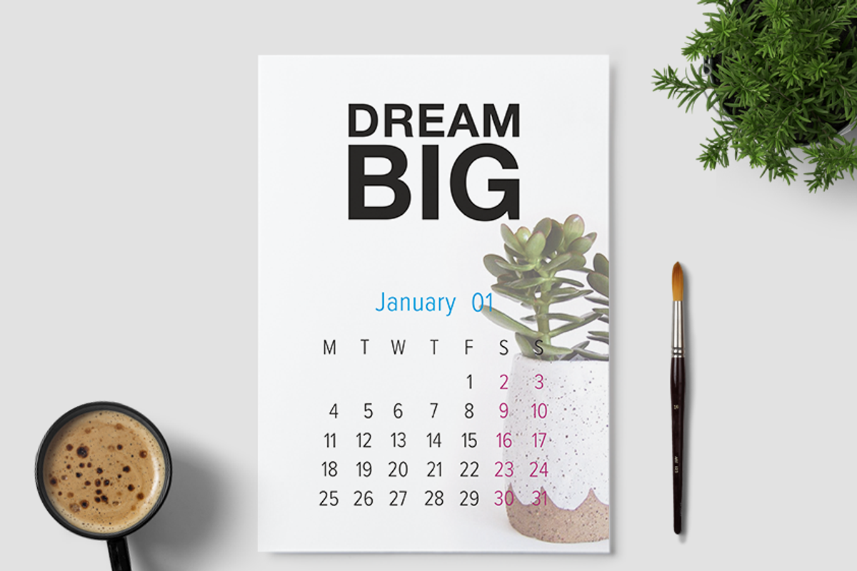 Printable calendar 2016 — motivating, a Stationery Template by marina.nazarova (Photo 3 of 14)