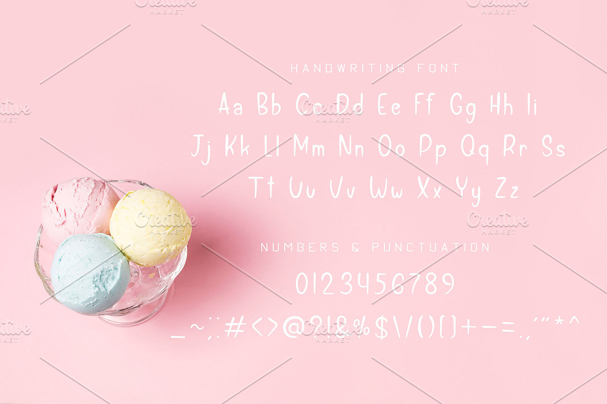 Ice Cream Font and Graphics Pack, a Script Font by Nadezda (Photo 10 of 11)