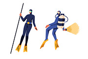 Divers set. Underwater scuba diving, a Person Illustration by Good Studio (Thumbnail 3 of 5)