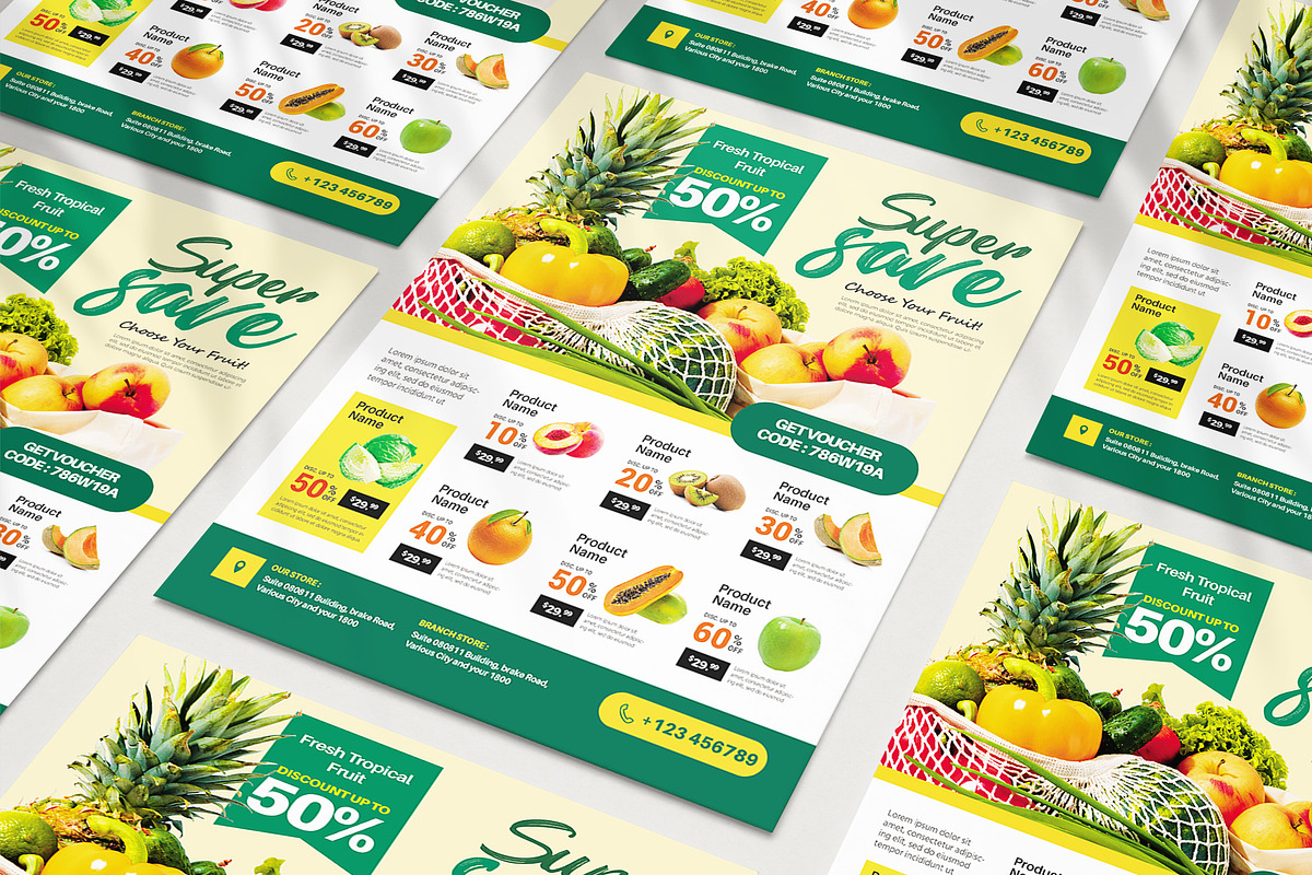 Supermarket Grocery Flyer Template, a Flyer Template by jobnabru (Photo 1 of 2)