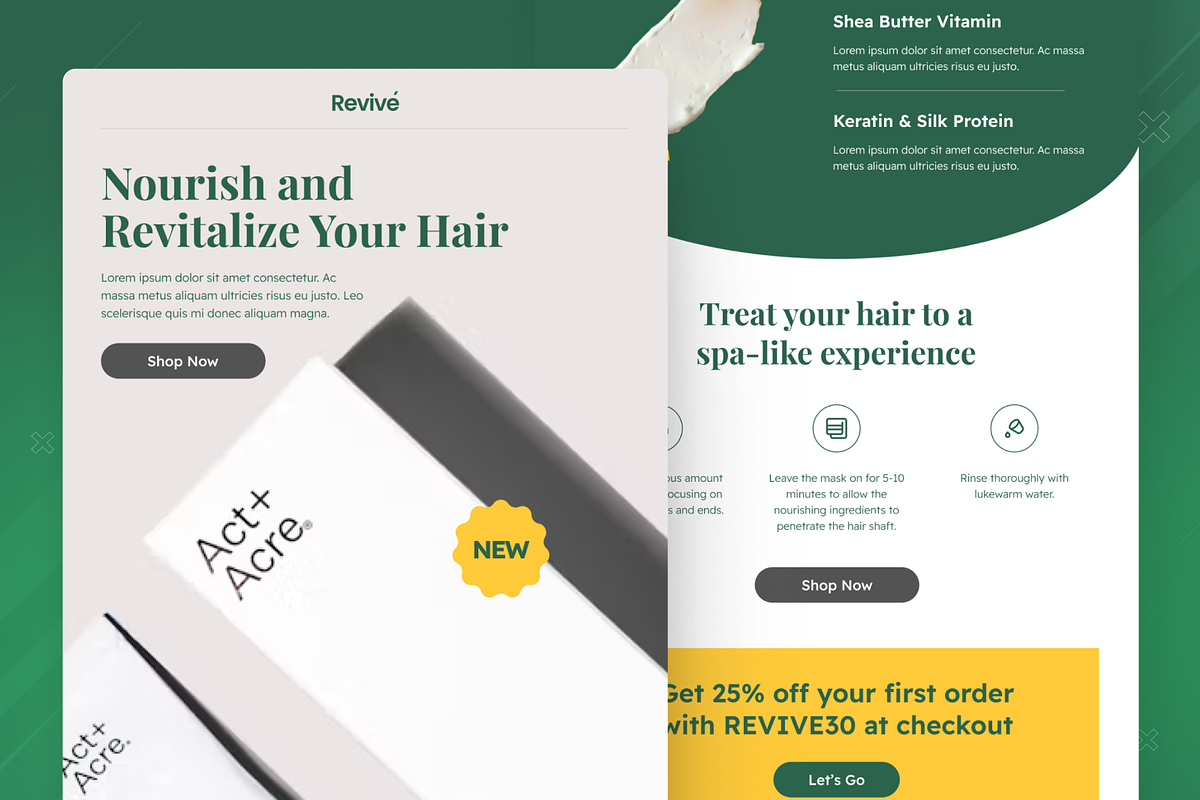 Revive - Hair Care Email Newsletter, an UI Kit Template by SquidPixey (Photo 6 of 6)