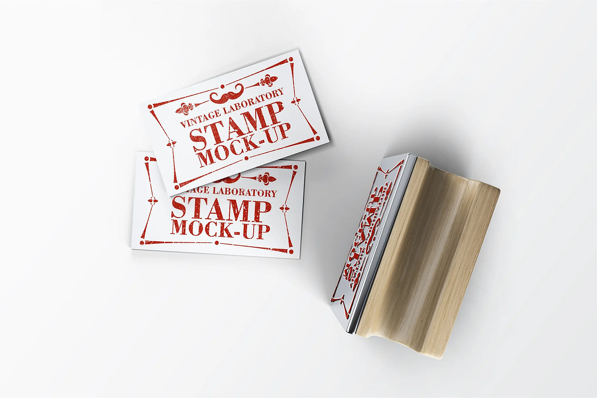 Stamp Business Card Mock-Up, an Advertising Mockup by DesignRushMarket (Photo 7 of 9)