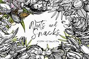 Nuts and snacks, a Food Illustration by Ann Astro (Thumbnail 2 of 24)