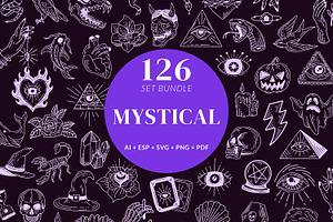 126 Set Mystic Tattoo Magic Geometry