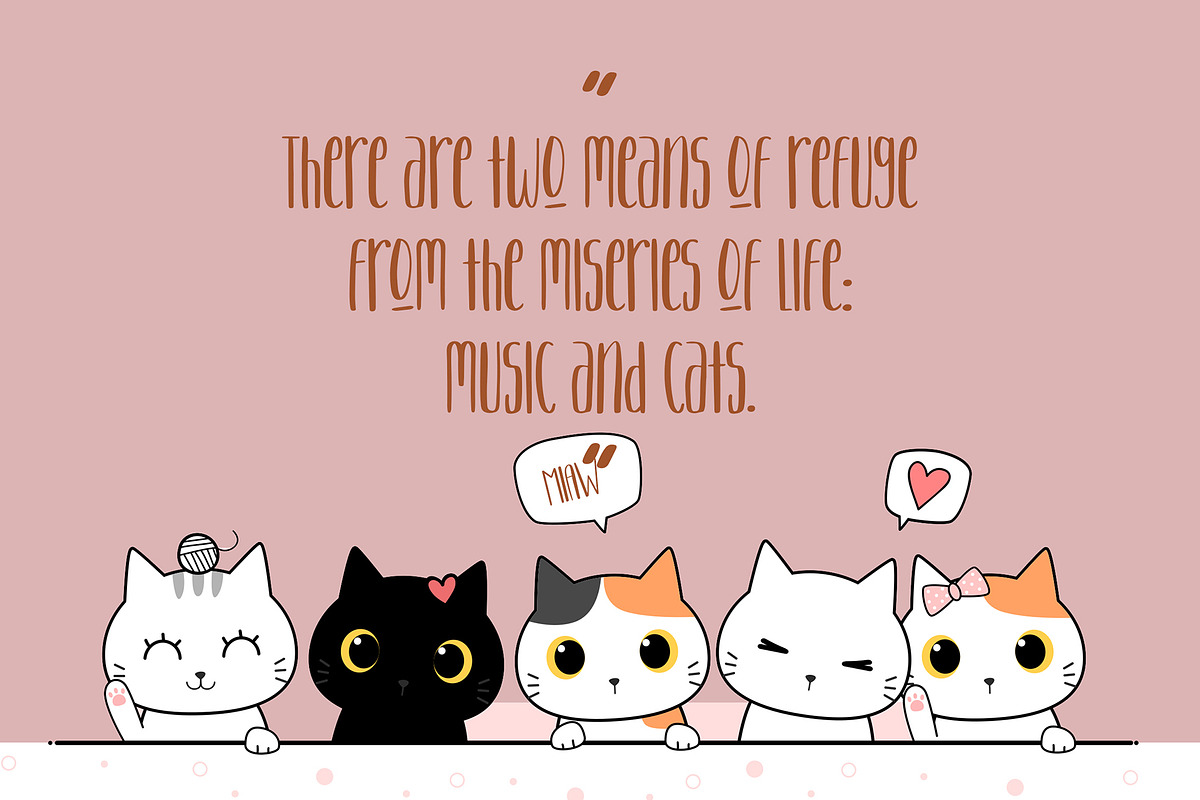 Kitten Lover Cute Display Font preview 4