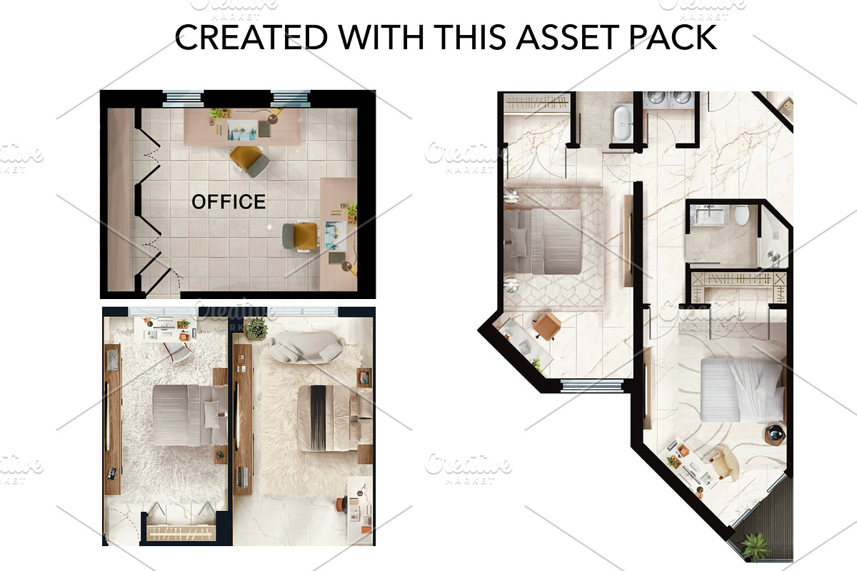 Chairs & Tables Pack – 50 Top View, an Object Graphic by SketchBoyko (Photo 5 of 6)