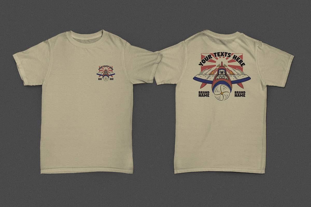 retro skeleton riding warplane, a Branding & Logo Template by Judsart (Photo 3 of 3)