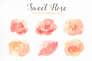 Sweet Rose Watercolor Clipart