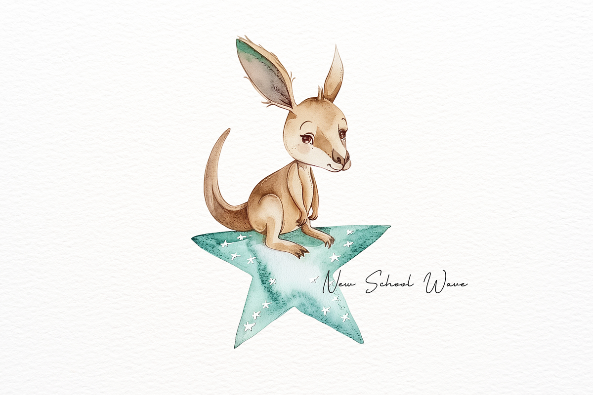 Kangaroo with Star Watercolor, an Animal Illustration by New-School-Wave (Photo 3 of 5)