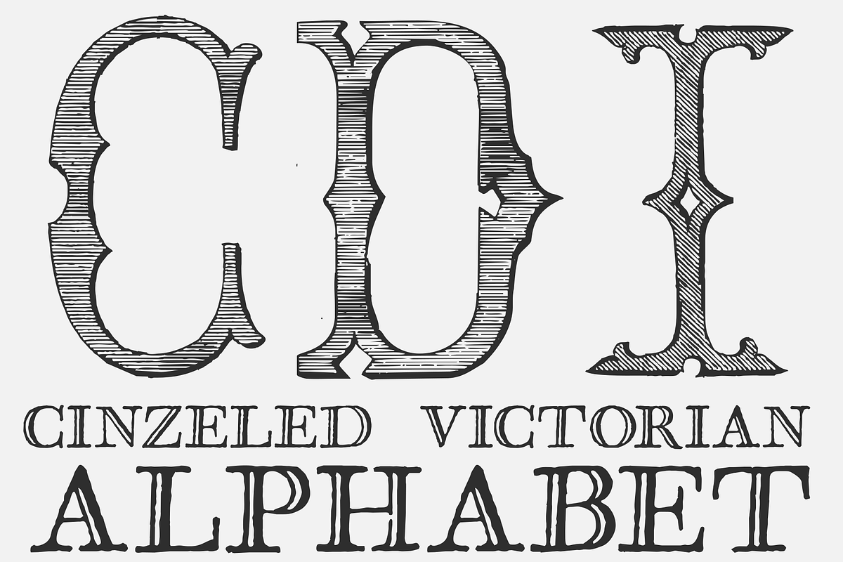 Cinzeled Victorian Alphabet, a Serif Font by Intellecta Design (Photo 2 of 5)