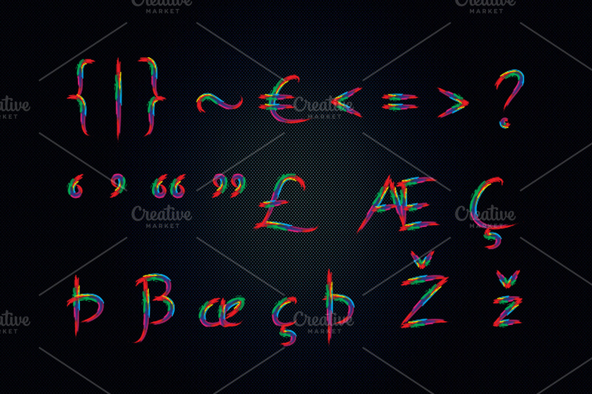 Colorful Brushy Font Rainbow Font 2 preview 7
