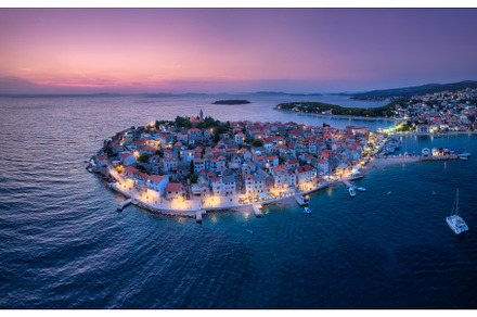 Aeriel view of old town with street, an Architecture Photo by den-belitsky
