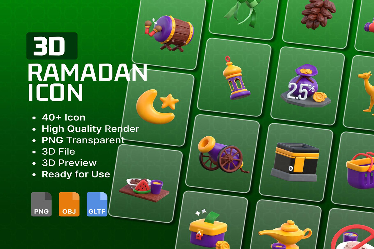 3D RAMADAN ICON, an Object 3D Model by Lumina_ui_ux202 (Photo 1 of 6)