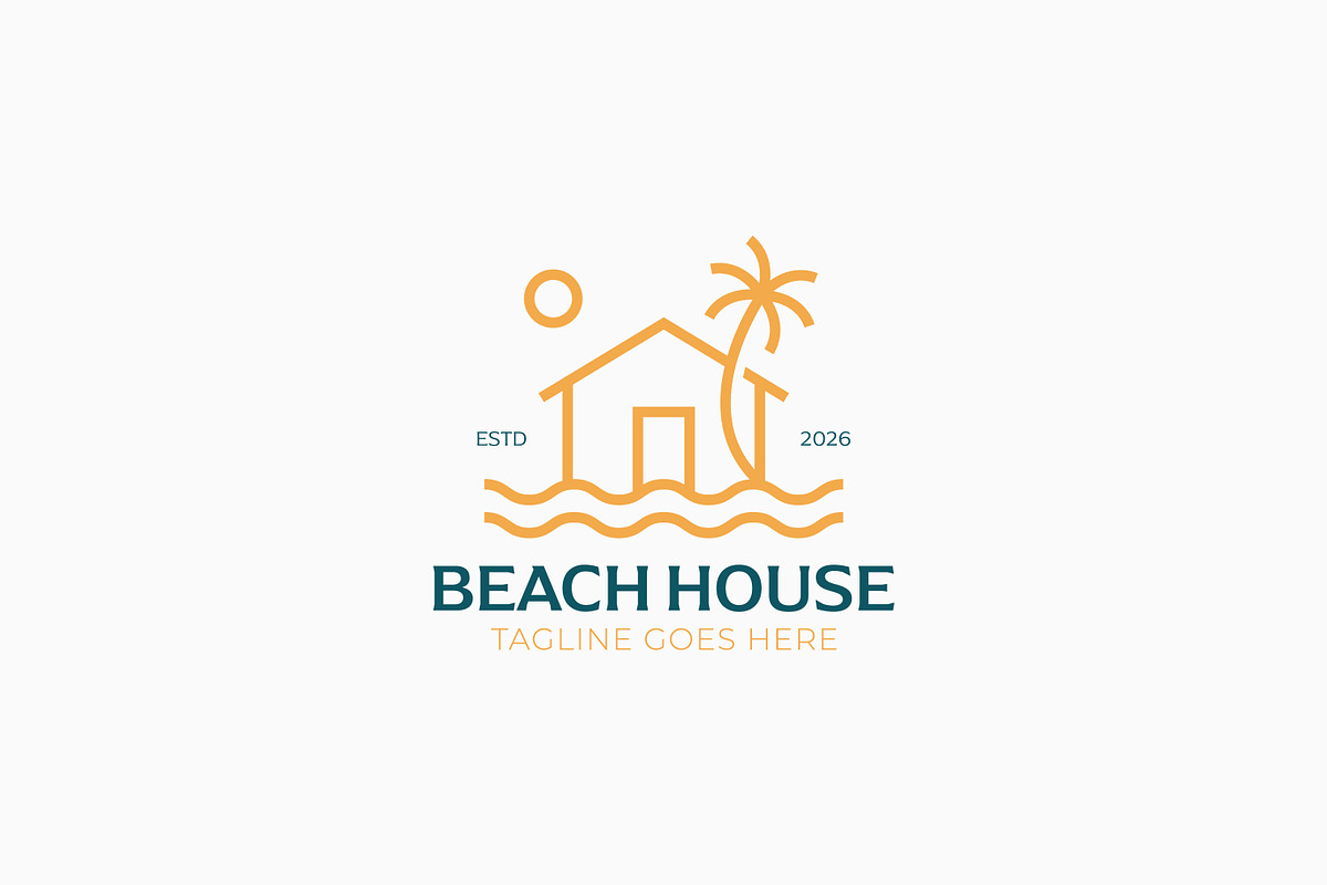 Beach House Logo Tropical Holiday, a Branding & Logo Template by Signatoro (Photo 2 of 3)
