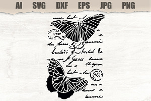 Stencil Butterfly text imitation, an Illustration by MARYCRAFTIRIA
