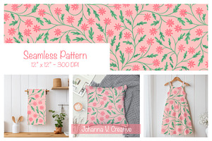 Blooming Spring Vine Pattern