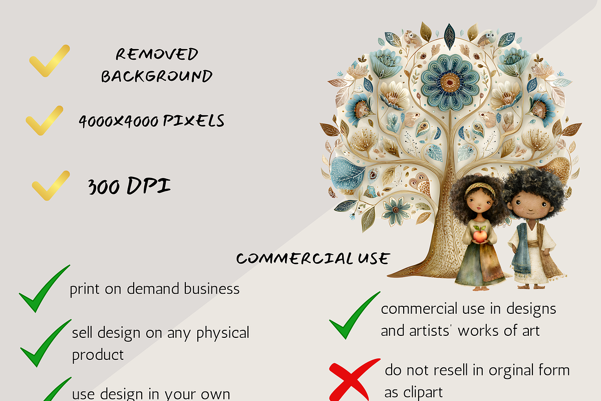 ADAM AND EVE CREATION CLIPART PACK, a Person Illustration by Daring Digies (Photo 8 of 10)