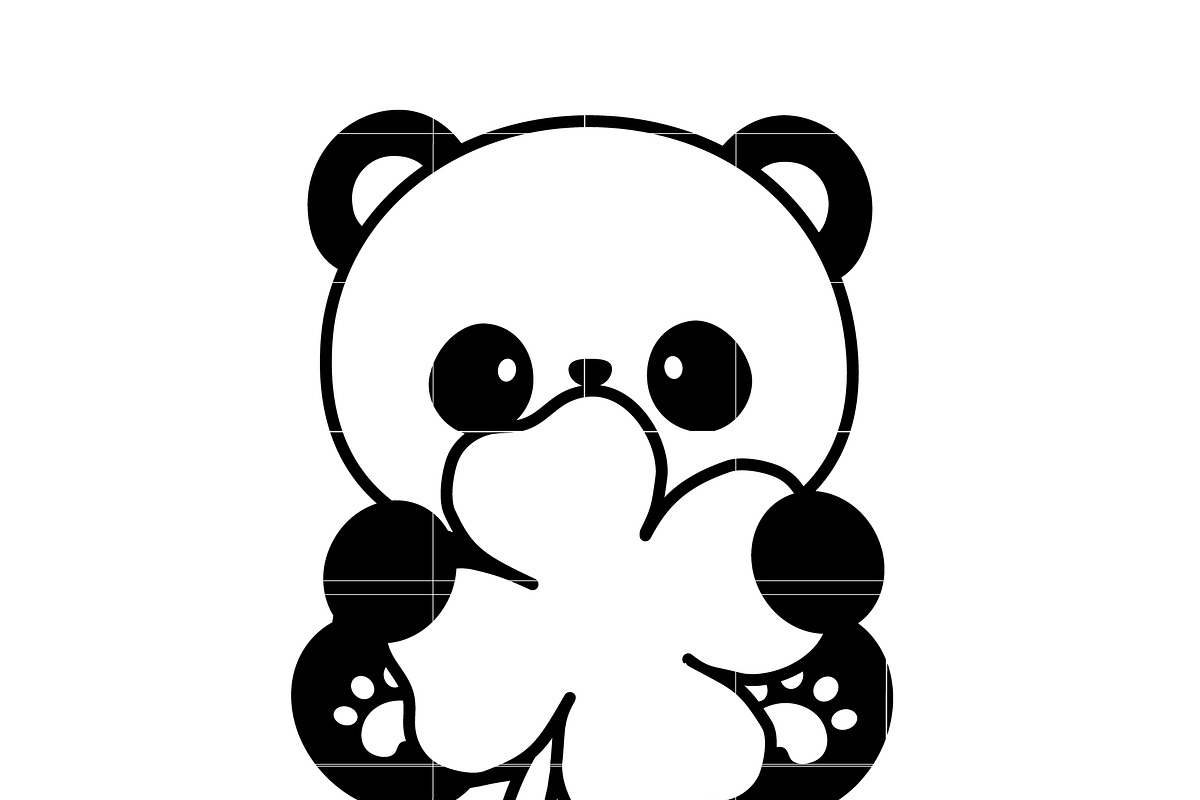 Cute Lucky Panda with Clover SVG, an Illustration by TheHitShop (Photo 2 of 6)