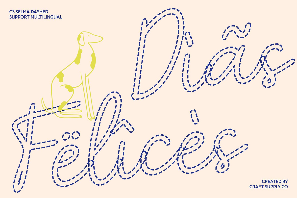 CS Selma Dashed, a Script Font by Craft Supply Co. (Photo 7 of 8)