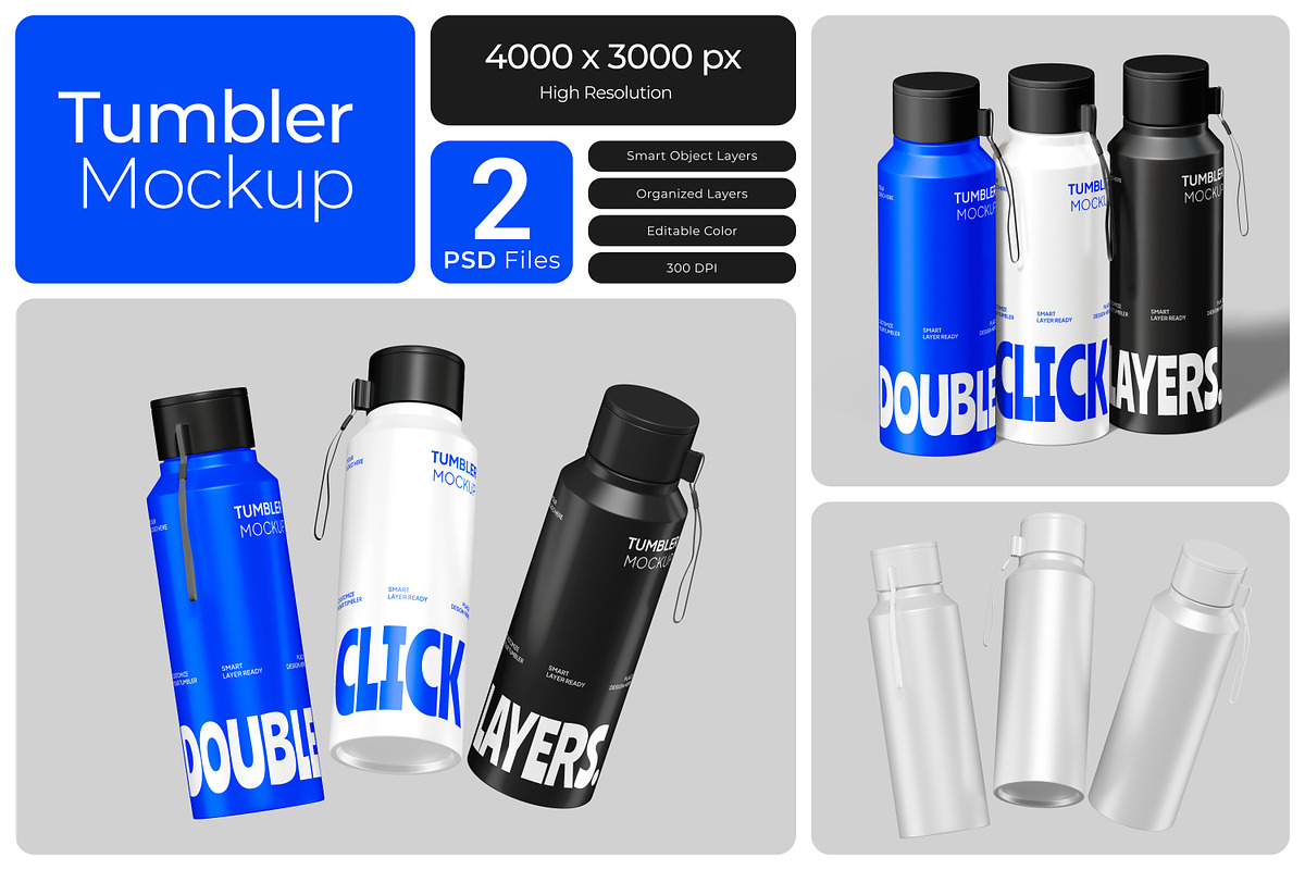 Tumbler Mockup, a Cups & Container Mockup by Bartama Graphic (Photo 1 of 4)