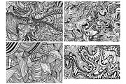 Set of 20 Psychedelic Coloring Page, a Decorative Illustration by Space_Oleandr (Thumbnail 3 of 8)