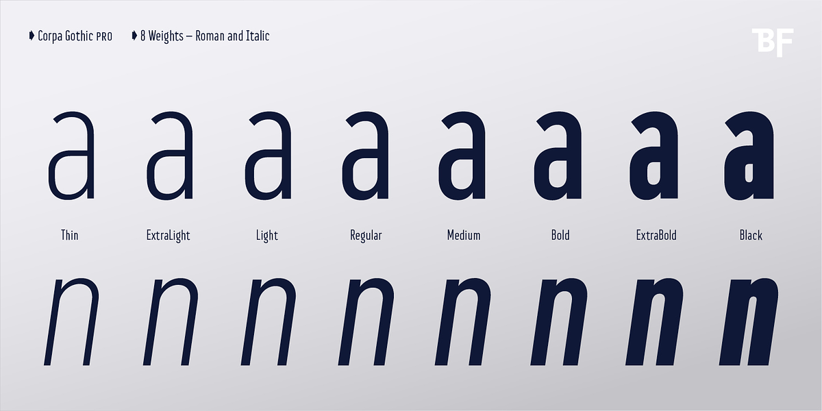 BF Corpa Gothic Pro, a Sans Serif Font by BrassFonts (Photo 3 of 15)