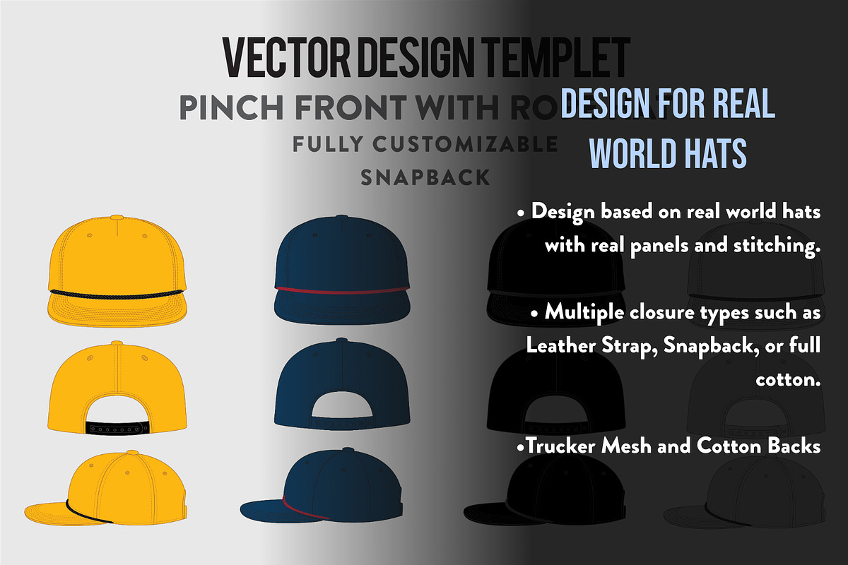 Hat Template - Pinch Hat, a Hat Mockup by Template Haven (Photo 7 of 8)