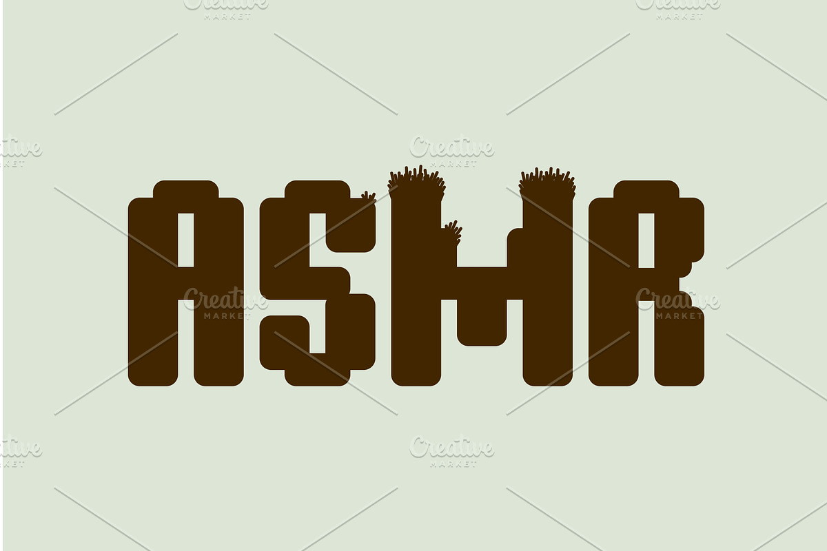 ASMR bold blocky vector typography, an Object Illustration by Serebrennikov