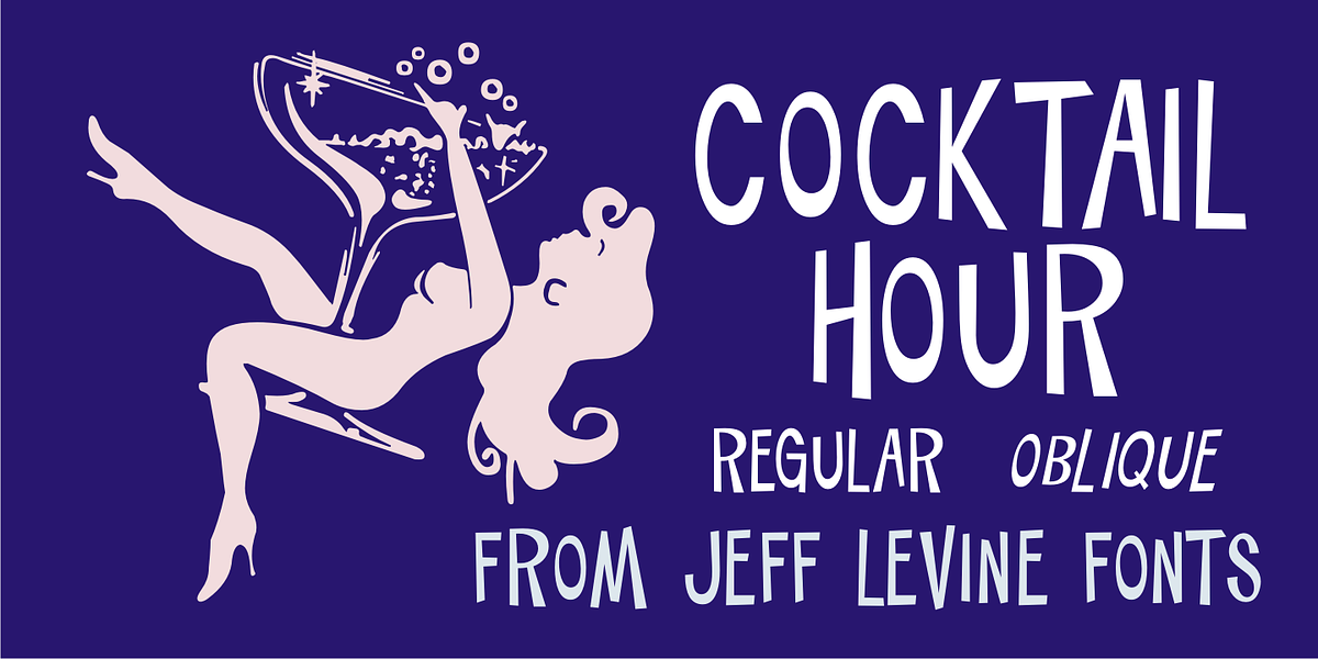 Cocktail Hour JNL, a Handwritten Font by Jeff Levine Fonts