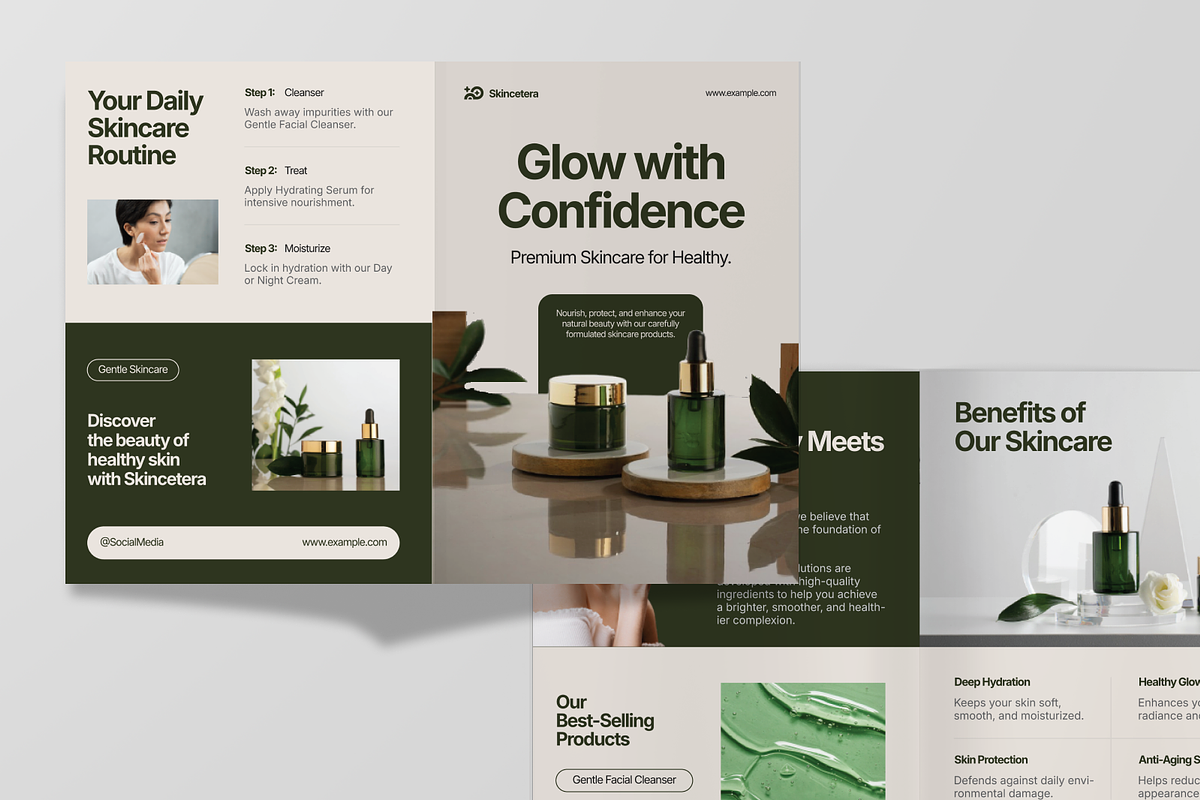 Natural Skincare Bifold Brochure, a Brochure Template by Annora Studio (Photo 4 of 6)
