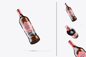 Vermouth Bottle Mockup, an Advertising Mockup by OneVectorStock