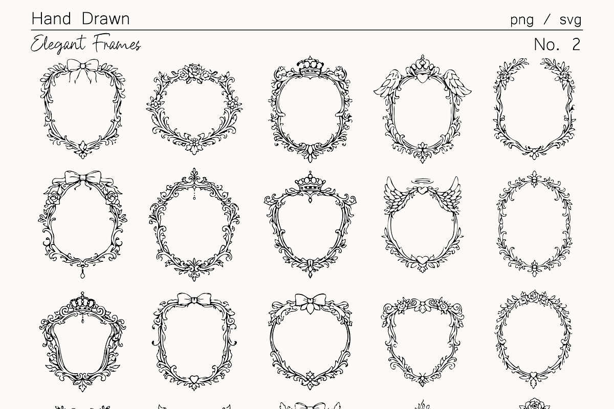 Hand Drawn Vintage Floral Frames, an Object Graphic by DreamoraArt (Photo 5 of 9)