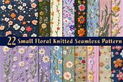 Small Floral Knitted Seamless Patter, a Pattern Graphic by CreationArt (Thumbnail 1 of 5)