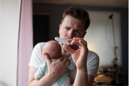 Worried oung father looking on, a Person Photo by Koldunova