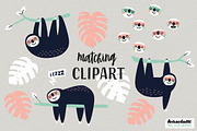 Sloth pink Digital Paper and Clipart, a Pattern Graphic by kaeselotti (Thumbnail 5 of 5)