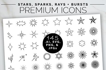 Radiant Line Art Collection: Stars