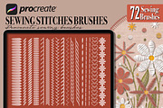 Sewing stitch brushes for Procreate, a Brush Add-On by PDknyStudio (Thumbnail 3 of 8)