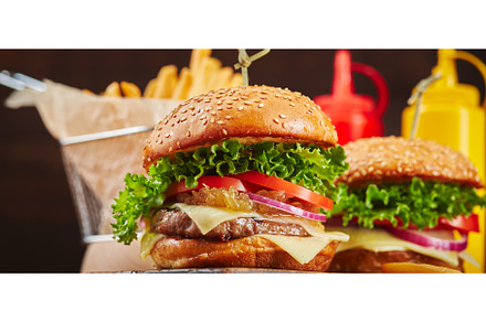 Appetizing homemade burger with beef, a Food & Drink Photo by Irina Burakova